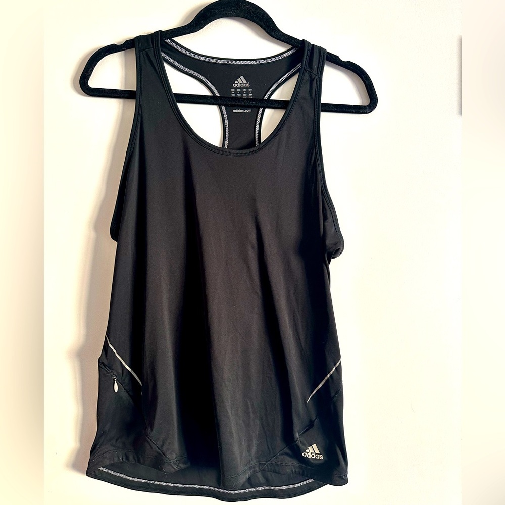 Adidas black racerback tank